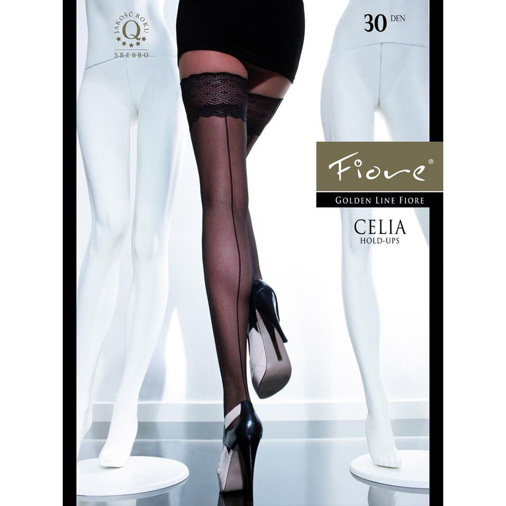  Fiore Celia seamed hold-ups with lace top   Vsechulki.ru