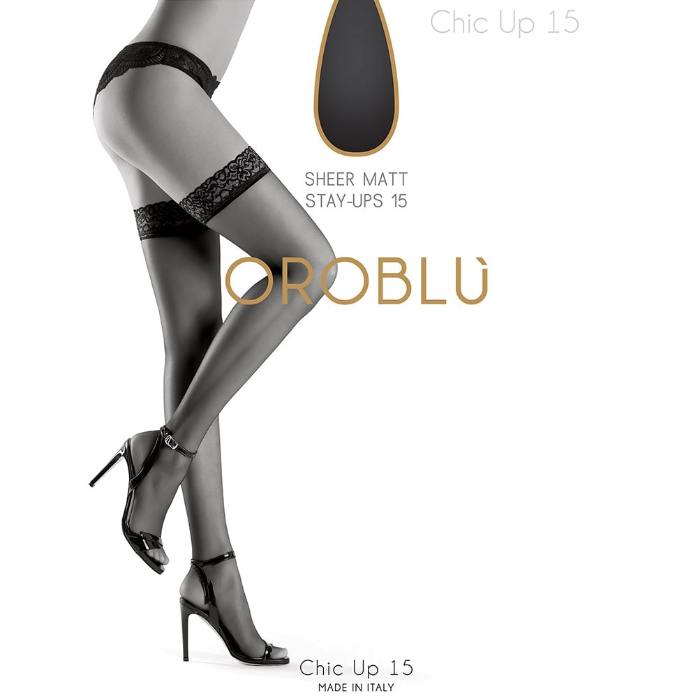  Oroblu Chic Up 15 hold-ups with floral lace top   Vsechulki.ru