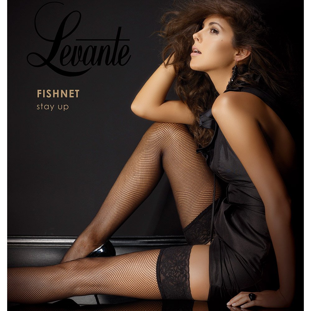  Levante fishnet hold-ups with lace top   Vsechulki.ru