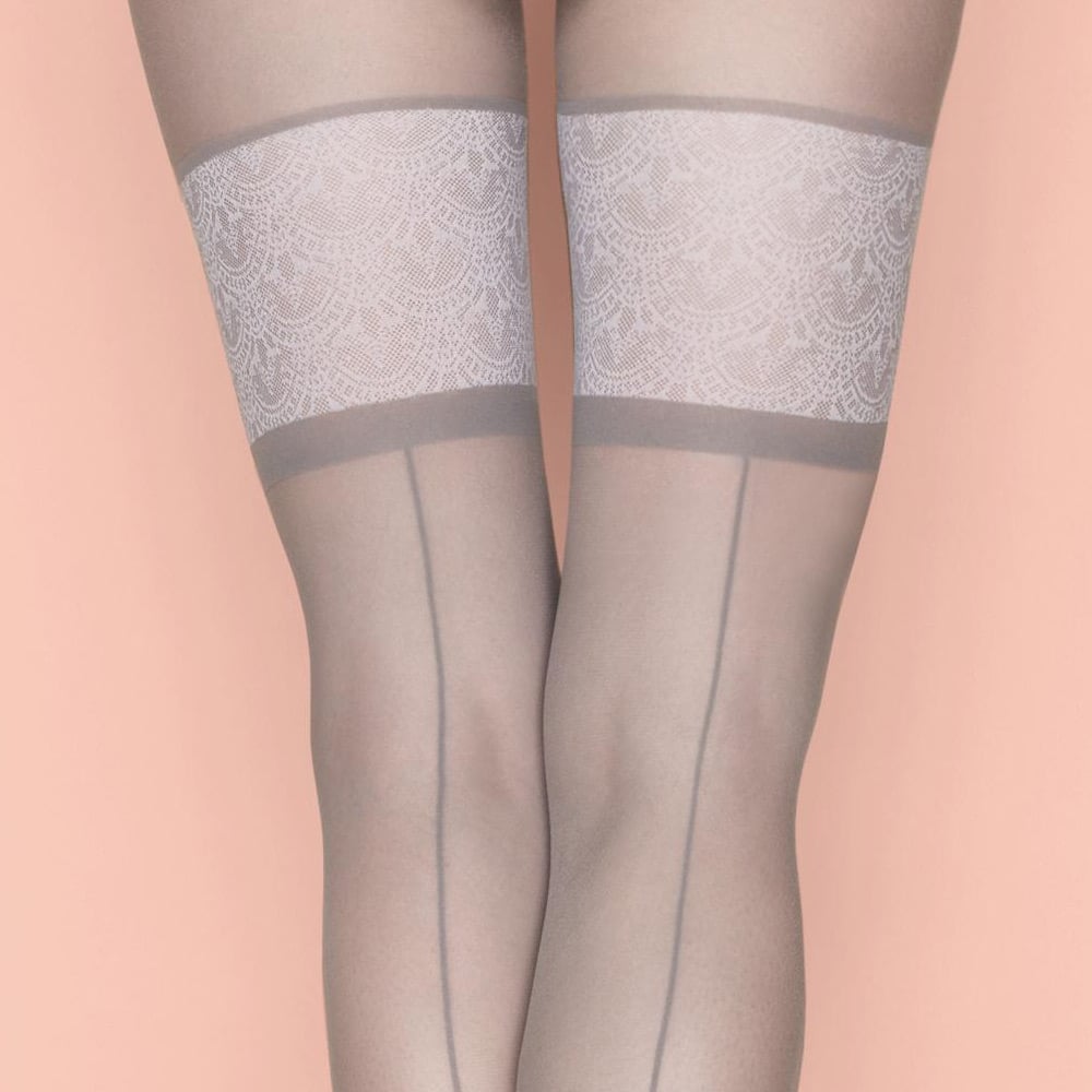  Fiore First Date seamed faux hold-up tights   Vsechulki.ru